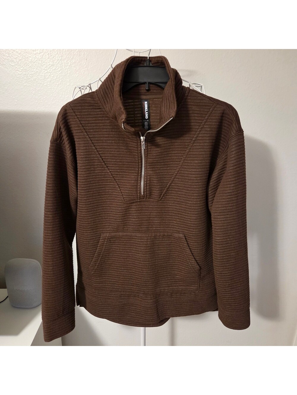 Kirkland Signature Ladies Ottoman Half-Zip Sweatshirt Brown Size Small